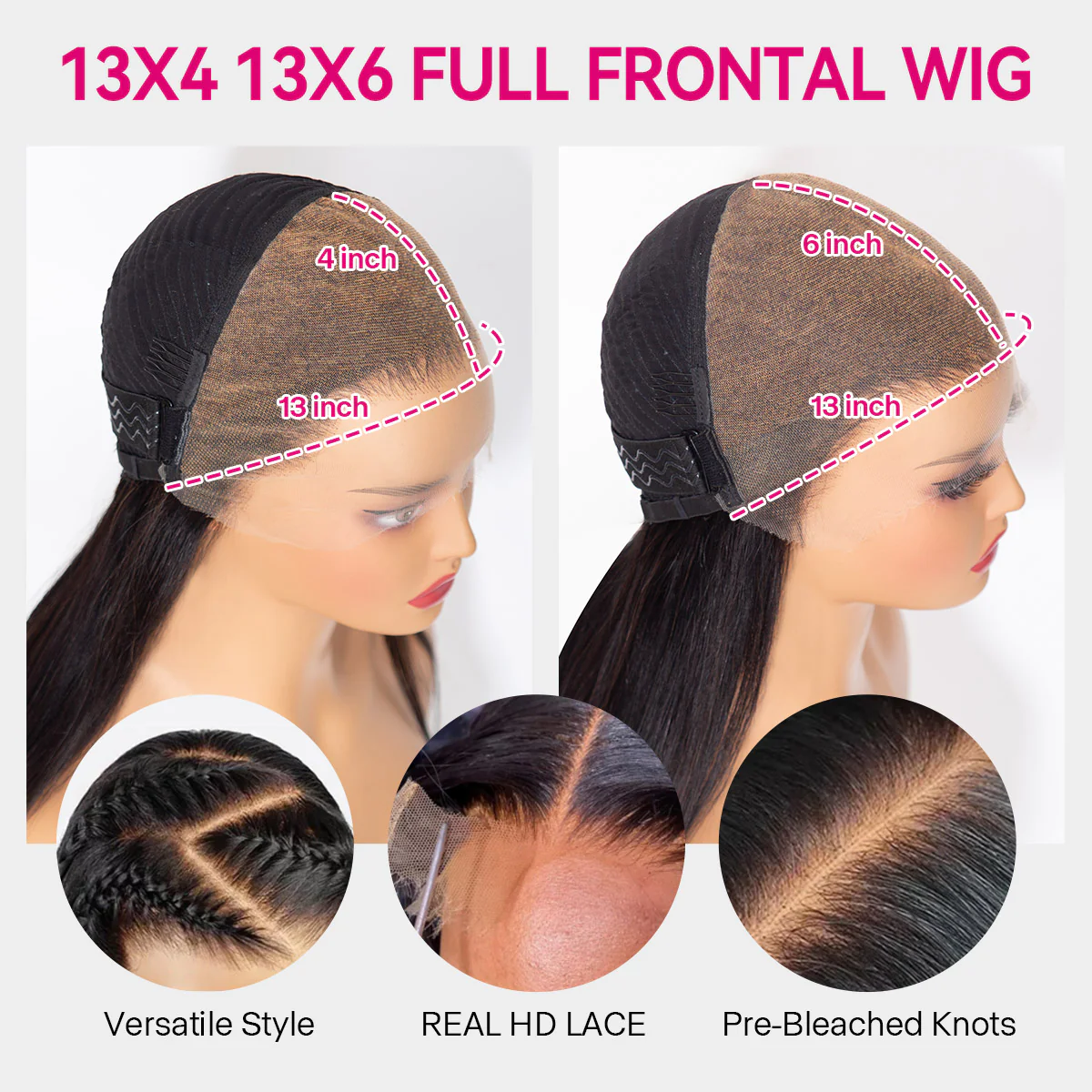 Niki Hair Straight Glueless Pre Plucked Lace Frontal Wigs(ID:10024)