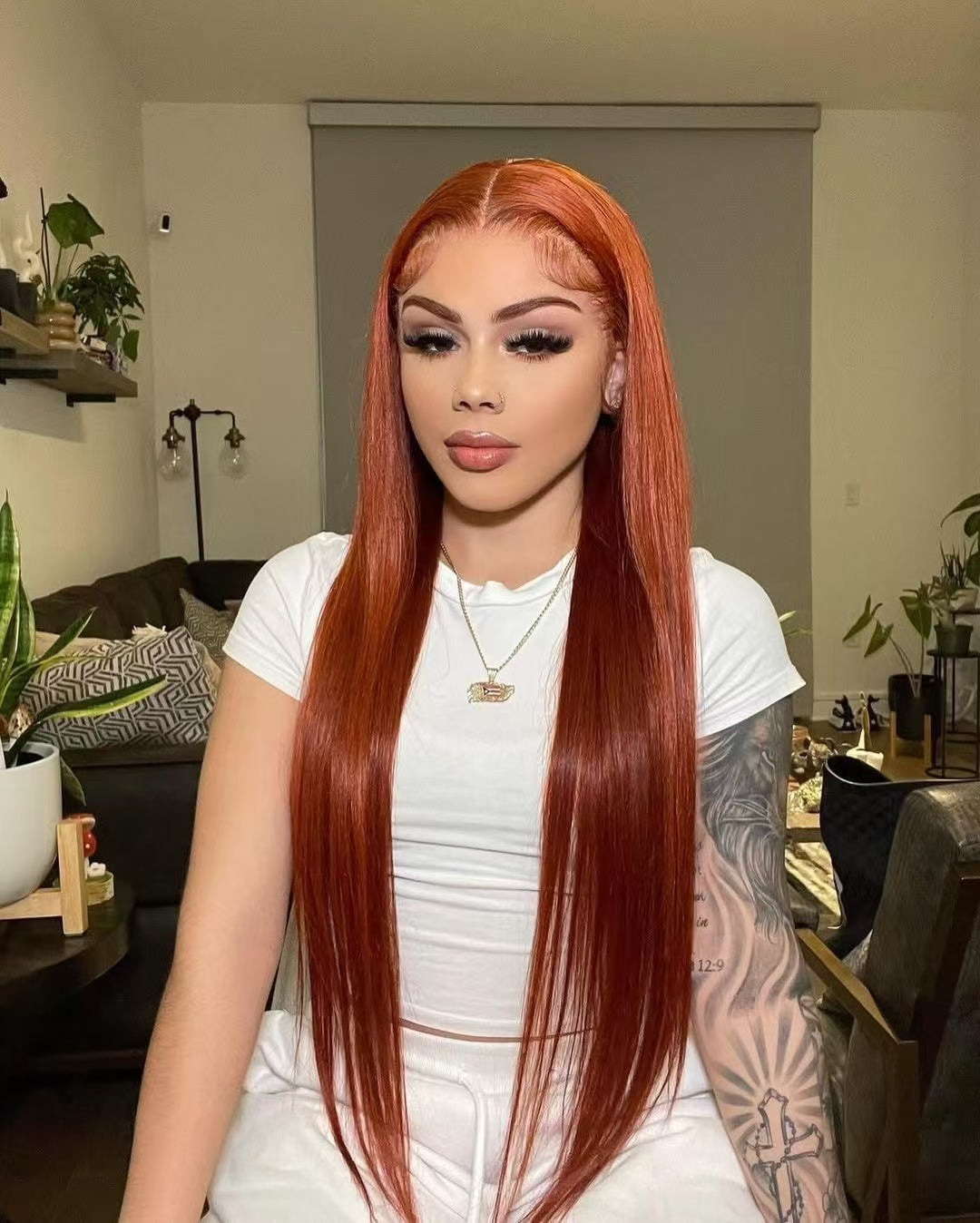 Niki Hair Straight Glueless Pre Plucked Lace Frontal Wigs(ID:10024)