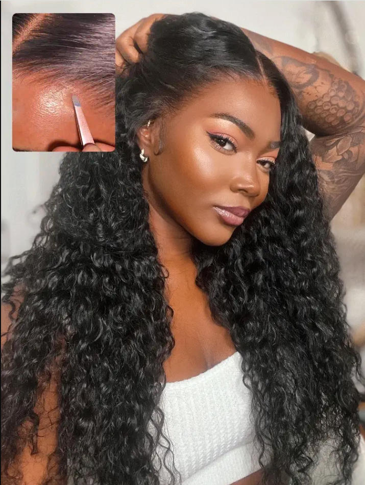 Water Wave Wigs HD Human Hair Lace Front Wigs (ID:20020)