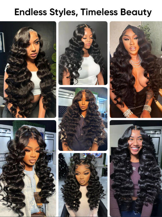 Niki Hair Glueless Loose Wave Middle Part Pre Plucked Lace Frontal Wigs(ID:10017)
