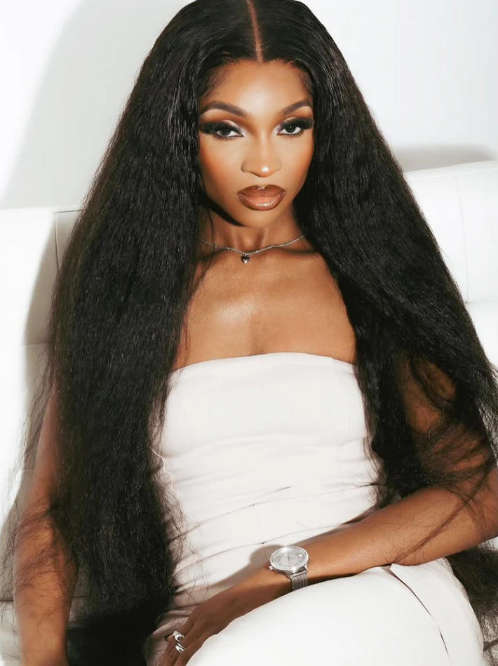 Niki Hair Kinky Straight Glueless Transparent Lace Wigs(ID:10036)