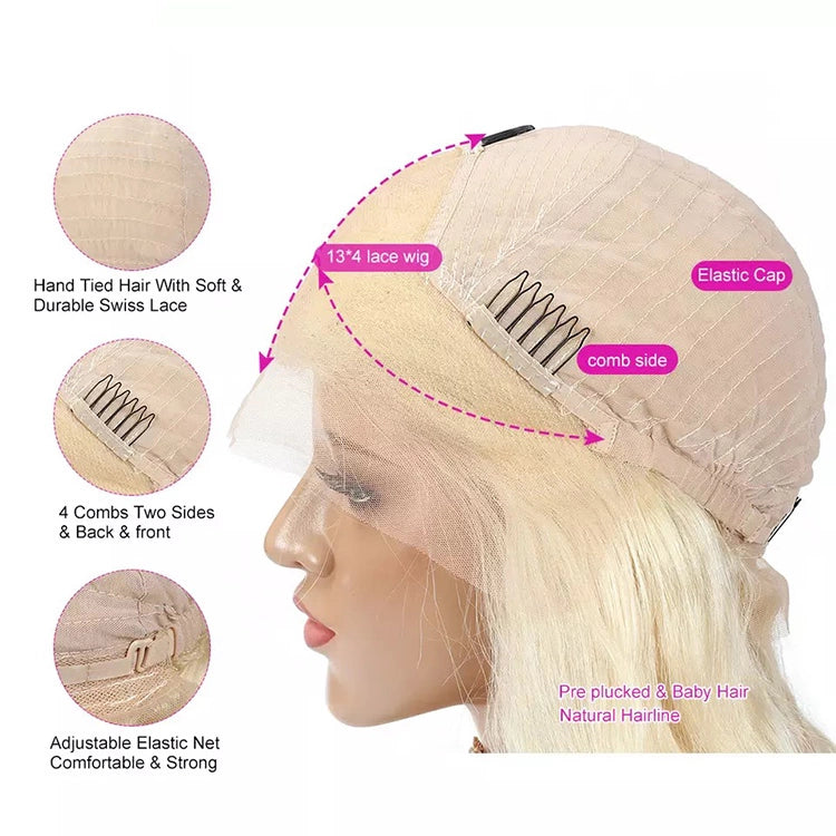 Niki Hair Glueless Pre Plucked Glueless Blonde Color Wavy Lace Front Wigs(ID:20016)