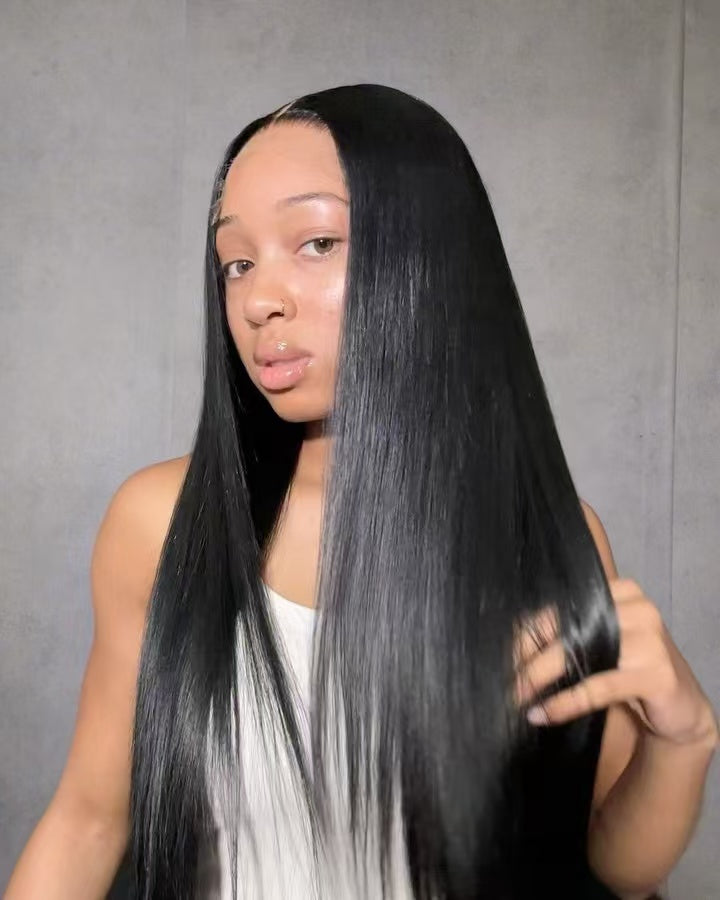 Niki Hair Glueless Silky Straight Pre Plucked Lace  Frontal Wigs（10019)