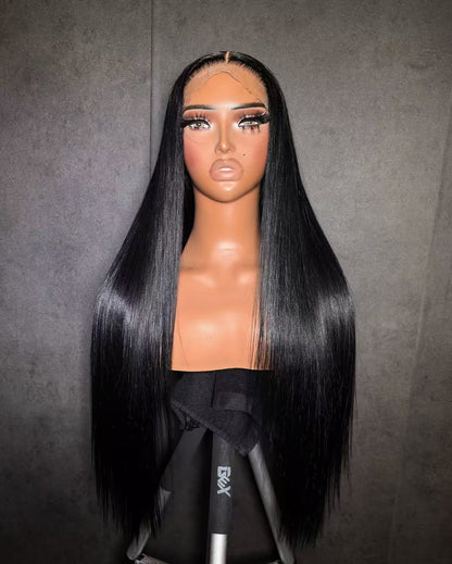 Niki Hair Glueless Silky Straight Pre Plucked Lace  Frontal Wigs（10019)