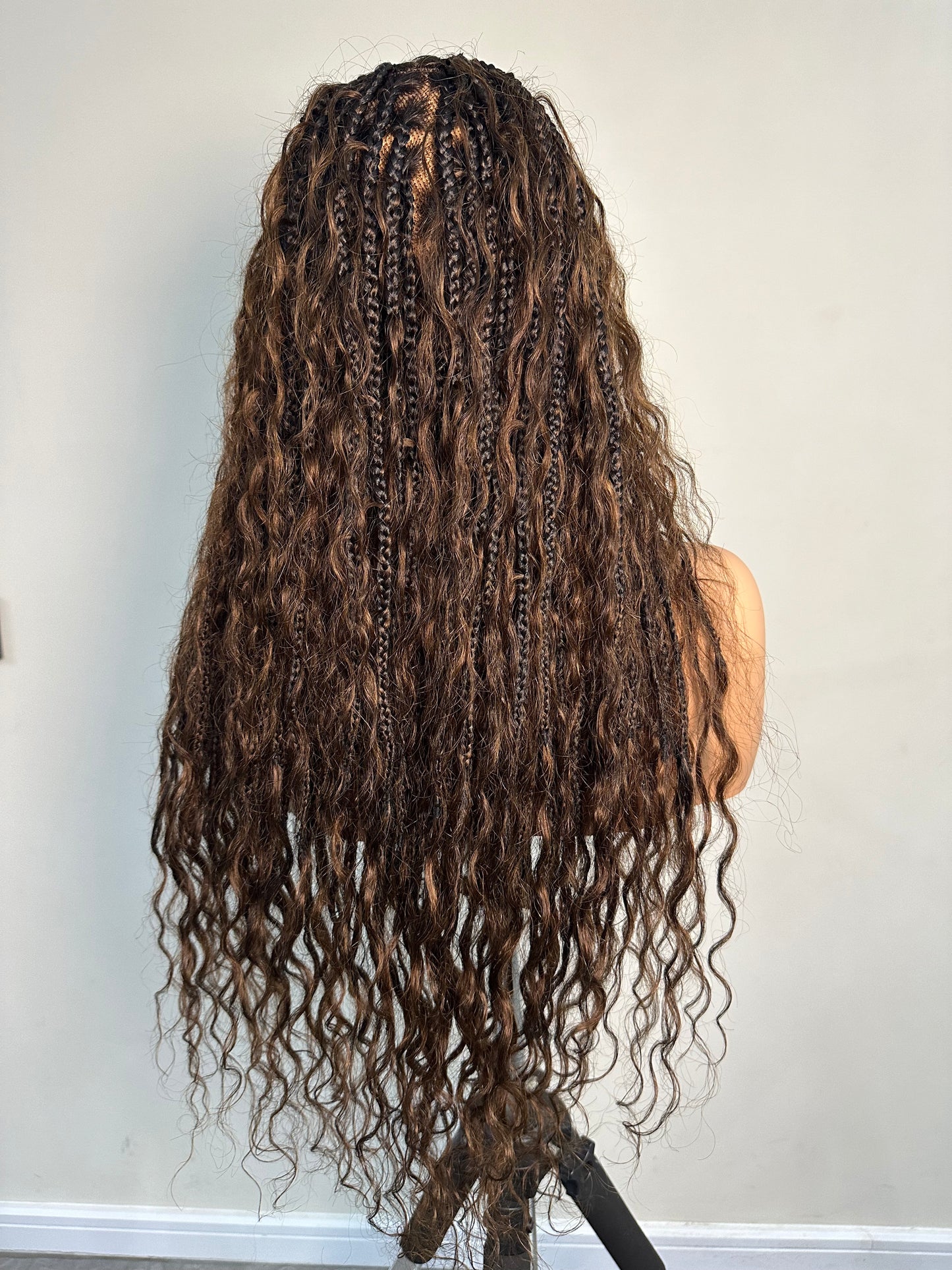 HD Full lace Boho braids wigs bleached knots