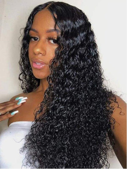 Niki Hair Glueless Deep Curly Pre Plucked Lace  Frontal Wigs（10012）