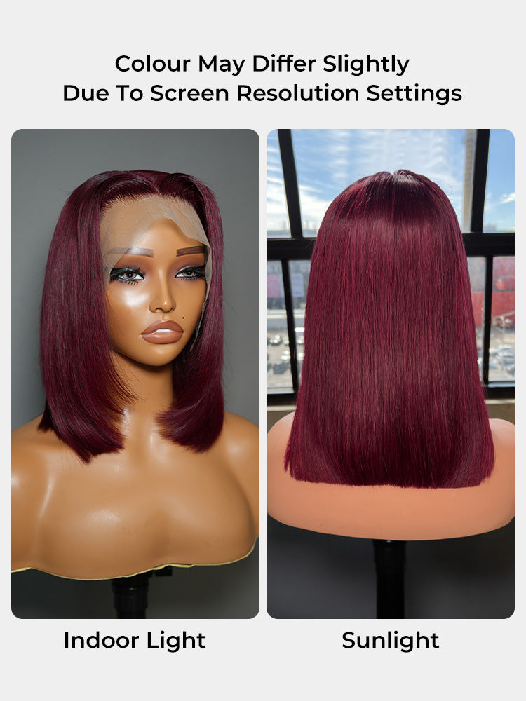 Niki Hair Free Style Burgundy Color Transparent Lace Wigs（ID：40014）