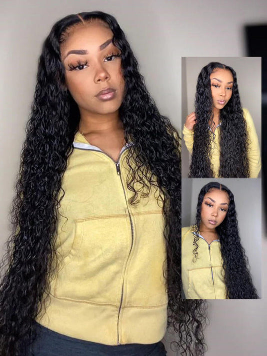 Water Wave Wigs HD Human Hair Lace Front Wigs (ID:20020)