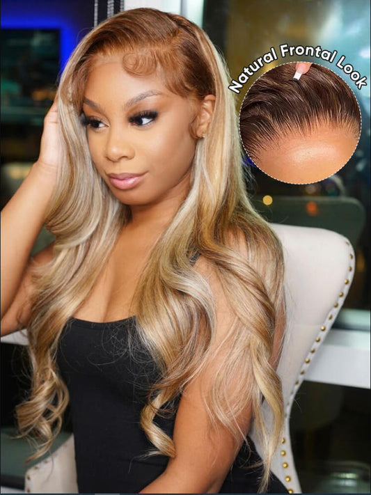 NIiki Hair Free Parting Highlights #P4/613 Body Wave Lace Front Wigs (50011)