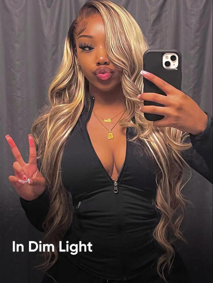 NIiki Hair Free Parting Highlights #P4/613 Body Wave Lace Front Wigs (50011)