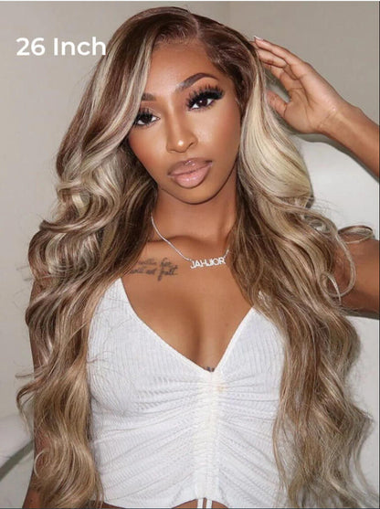 NIiki Hair Free Parting Highlights #P4/613 Body Wave Lace Front Wigs (50011)