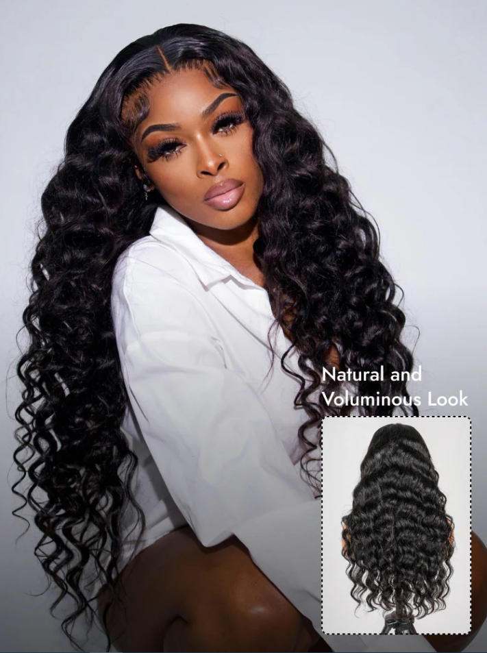 Niki Hair Glueless Loose Deep Wave Hairstyles HD Lace Wigs（ID：30025）