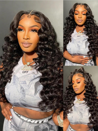 Niki Hair Glueless Loose Deep Wave Hairstyles HD Lace Wigs（ID：30025）