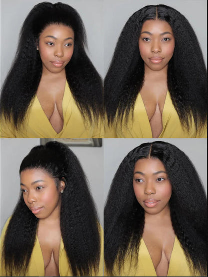 Niki Hair Kinky Straight Glueless Transparent Lace Wigs(ID:10036）
